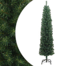 vidaXL Slim Artificial Christmas Tree with Stand Green 180 cm PVC Holiday Deco