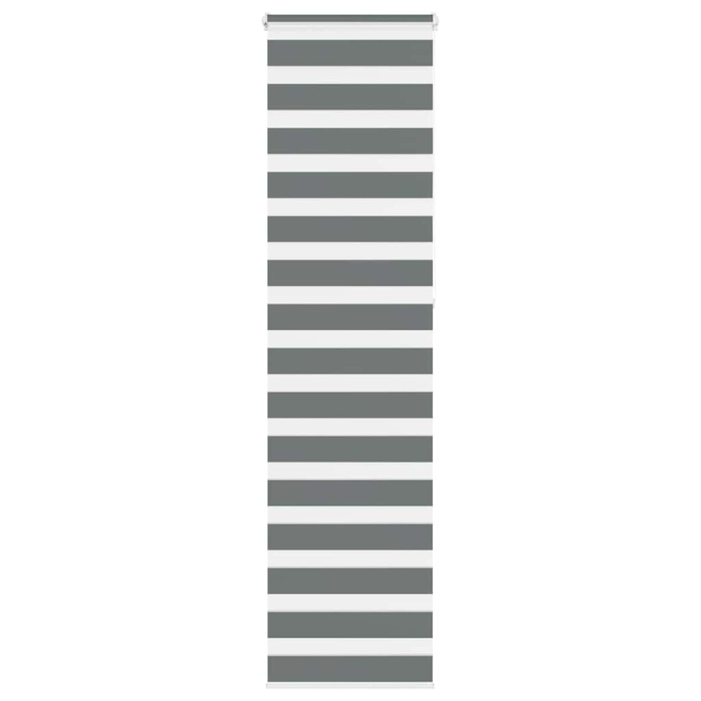 Vidaxl ( 55 X 230 Cm) Zebra Blind 60X230 Cm Fabric Width 55.9 Cm Polyester Dark/Grey