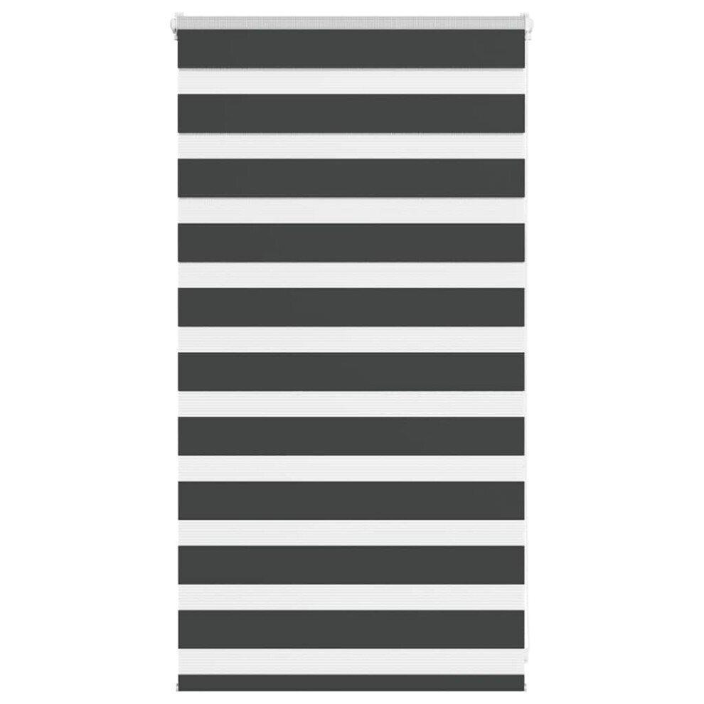Vidaxl (Black, 70 X 100 Cm) Zebra Blind Dark Grey 60X230 Cm Fabric Width 55.9 Cm Polyester