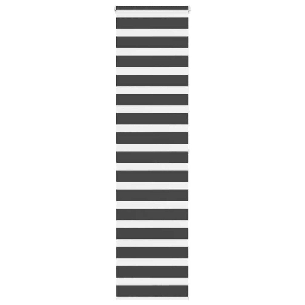 Vidaxl (Black, 55 X 200 Cm) Zebra Blind Dark Grey 60X230 Cm Fabric Width 55.9 Cm Polyester