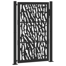 vidaXL Gartentor Schwarz 100x150 cm Stahl Trace Design