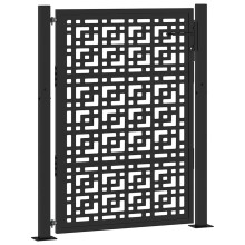 (steel/black, 105 x 130 cm/cross design) vidaXL Garden Gate 105x180 cm Weathering Steel Flame Design fence gate