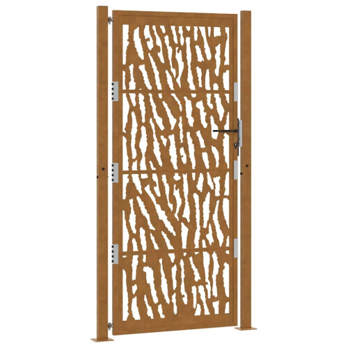 VidaXL vidaXL Gartentor 100x200 cm Verwitterungsstahl Trace-Design