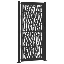 (steel/black, 105 x 205 cm/trace design) vidaXL Garden Gate 105x180 cm Weathering Steel Flame Design fence gate