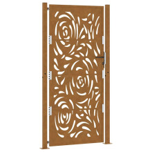 (weathering steel/brown, 105 x 205 cm/flame design) vidaXL Garden Gate 105x180 cm Weathering Steel Flame Design fence gate
