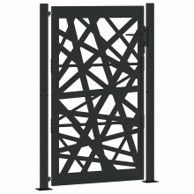 (steel/black, 105 x 155 cm/light design) vidaXL Garden Gate 105x180 cm Weathering Steel Flame Design fence gate