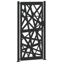 (steel/black, 105 x 205 cm/light design) vidaXL Garden Gate 105x180 cm Weathering Steel Flame Design fence gate