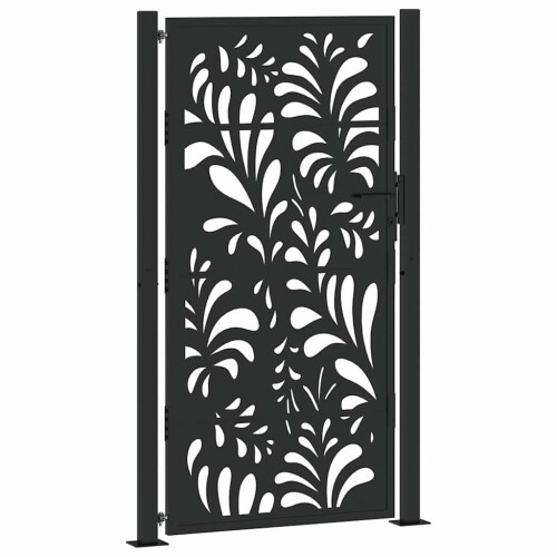 VidaXL vidaXL Gartentor Schwarz 100x175 cm Stahl Wellendesign