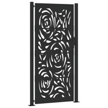 vidaXL Gartentor Schwarz 100x200 cm Stahl Flammendesign