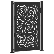 (steel/black, 105 x 155 cm/flame design) vidaXL Garden Gate 105x180 cm Weathering Steel Flame Design fence gate