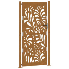 (weathering steel/brown, 105 x 205 cm/wave design) vidaXL Garden Gate 105x180 cm Weathering Steel Flame Design fence gate