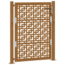 (weathering steel/brown, 105 x 130 cm/cross design) vidaXL Garden Gate 105x180 cm Weathering Steel Flame Design fence gate