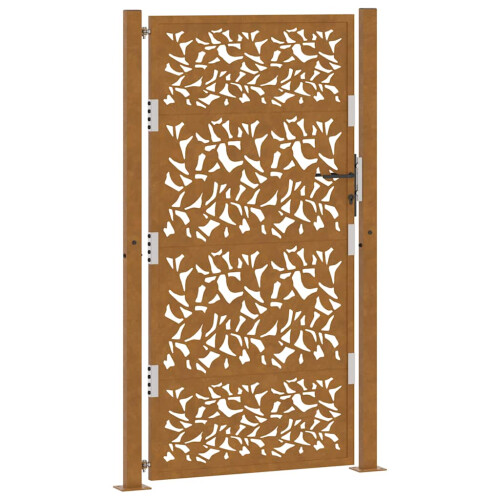 VidaXL vidaXL Gartentor 100x175 cm Wetterfester Stahl Blattdesign