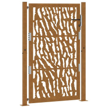 (weathering steel/brown, 105 x 155 cm/trace design) vidaXL Garden Gate 105x180 cm Weathering Steel Flame Design fence gate