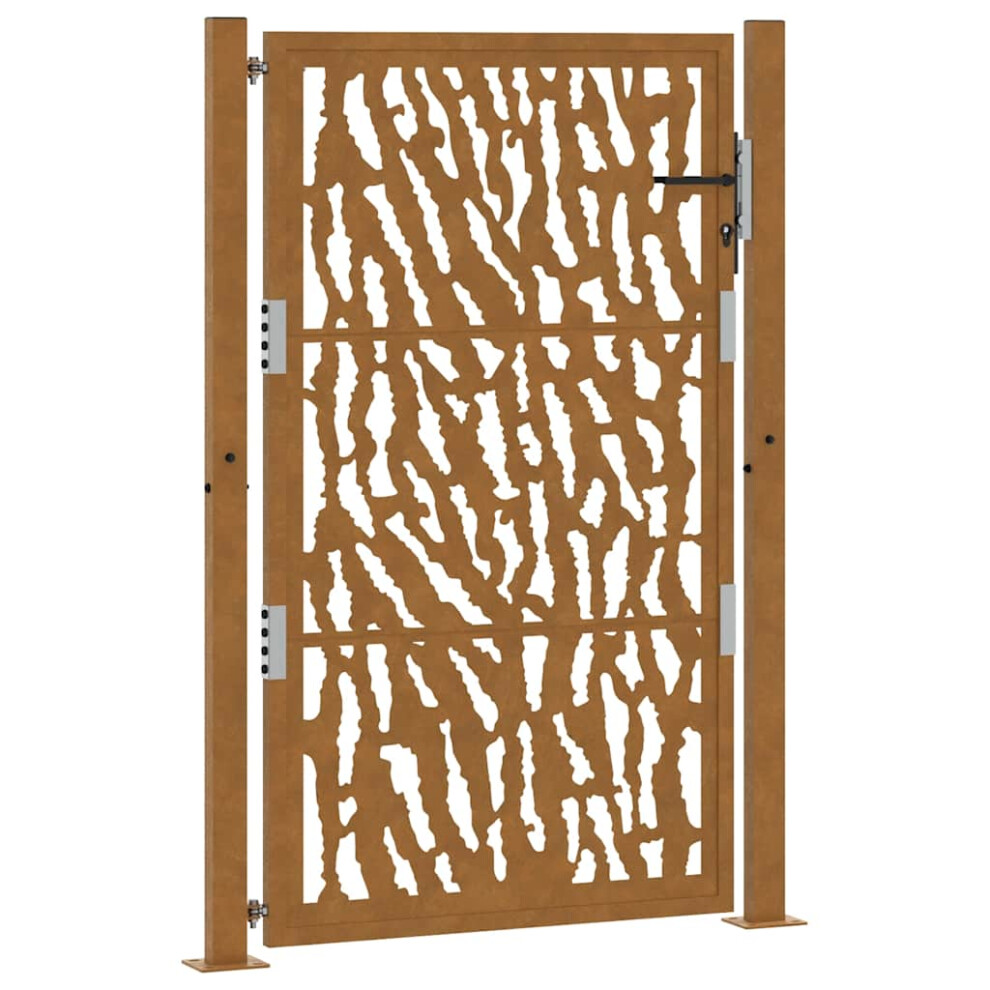 Vidaxl (Weathering Steel/Brown, 105 X 155 Cm/Trace Design) Garden Gate 105X180 Cm Weathering Steel Flame Design Fence Gate