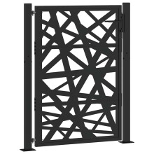 (steel/black, 105 x 130 cm/light design) vidaXL Garden Gate 105x180 cm Weathering Steel Flame Design fence gate