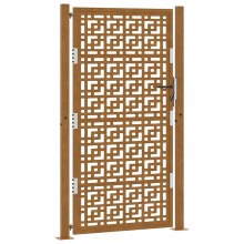 vidaXL Gartentor 100x175 cm Verwitterungsstahl Kreuzdesign