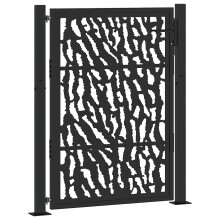 (steel/black, 105 x 130 cm/trace design) vidaXL Garden Gate 105x180 cm Weathering Steel Flame Design fence gate