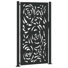 (steel/black, 105 x 180 cm/flame design) vidaXL Garden Gate 105x180 cm Weathering Steel Flame Design fence gate