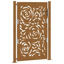 (weathering steel/brown, 105 x 155 cm/flame design) vidaXL Garden Gate 105x180 cm Weathering Steel Flame Design fence gate