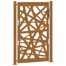 (weathering steel/brown, 105 x 155 cm/light design) vidaXL Garden Gate 105x180 cm Weathering Steel Flame Design fence gate