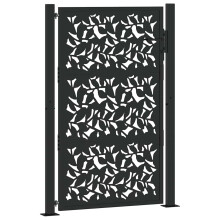 (steel/black, 105 x 155 cm/leaf design) vidaXL Garden Gate 105x180 cm Weathering Steel Flame Design fence gate