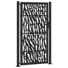 (steel/black, 105 x 180 cm/trace design) vidaXL Garden Gate 105x180 cm Weathering Steel Flame Design fence gate