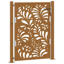 (weathering steel/brown, 105 x 130 cm/wave design) vidaXL Garden Gate 105x180 cm Weathering Steel Flame Design fence gate