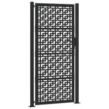 (steel/black, 105 x 205 cm/cross design) vidaXL Garden Gate 105x180 cm Weathering Steel Flame Design fence gate