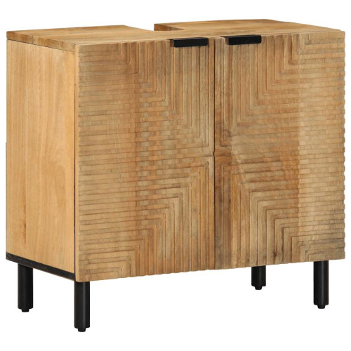 VidaXL vidaXL 5-tlg. Badmöbel-Set Braun Massivholz Mango 2