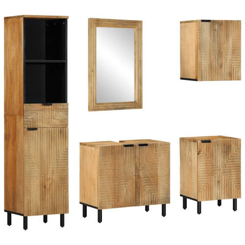 VidaXL vidaXL 5-tlg. Badmöbel-Set Braun Massivholz Mango