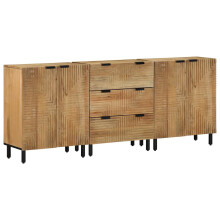 vidaXL 3 Piece Sideboards Brown 60x33x75 cm Solid Wood Mango cabinet cupboard