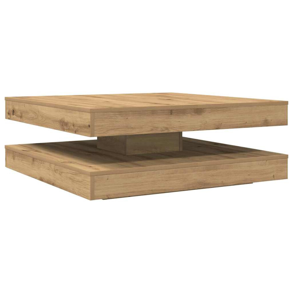 Vidaxl Coffee Table 360-Degree Rotatable Artisan Oak 90X90x34.5 Cm End Table
