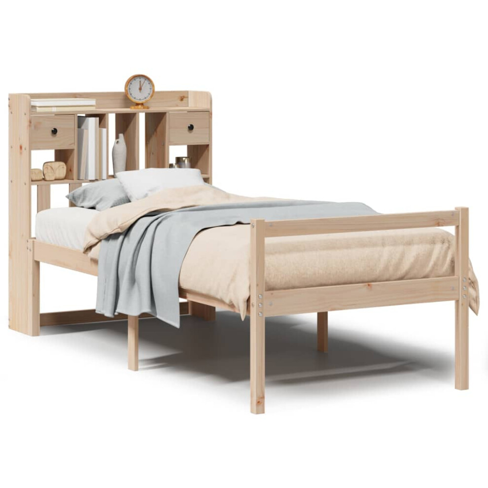 Vidaxl Bookcase Bed Without Mattress Bed 90X190 Cm Single Solid Wood Pine