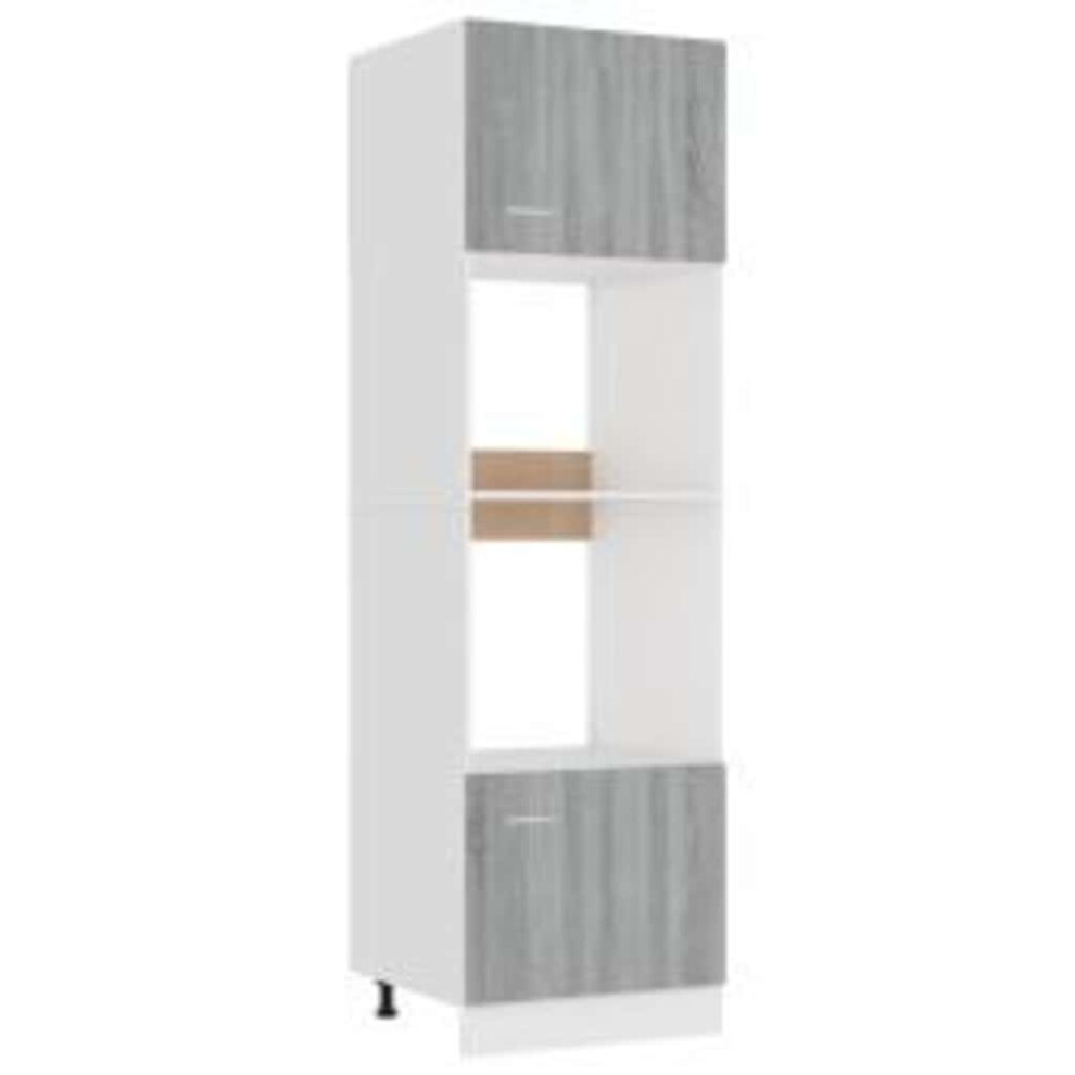 vidaXL Microwave Cabinet Grey Sonoma 60x57x207 cm Engineered Wood cupboard