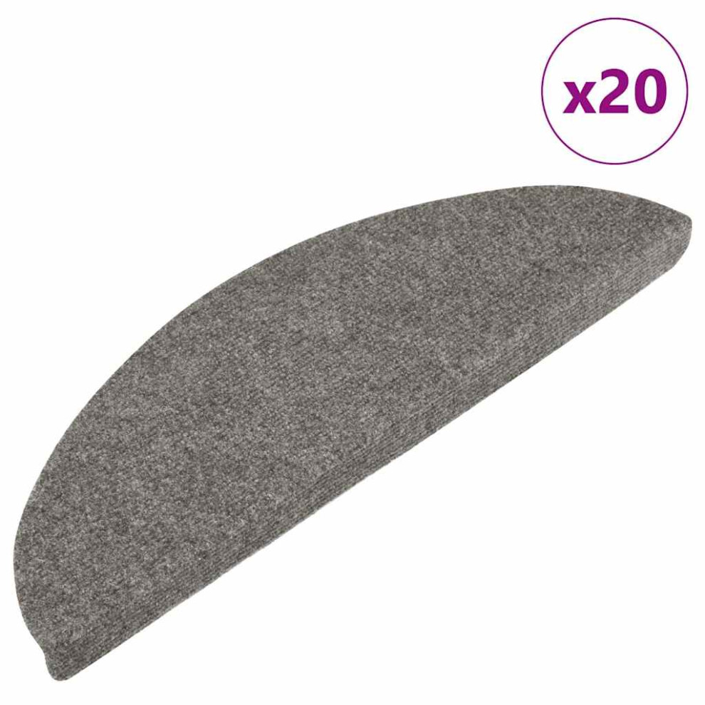 vidaXL Stair Mats Self-adhesive 20 pcs Grey 56x17x3 cm stair tread