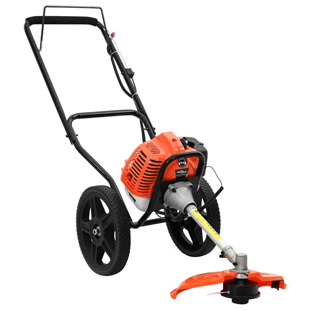 Photos - Lawn Mower VidaXL Brush Cutter with Wheels Orange 52 cc 1.45 kW grass trimmer 