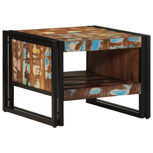 VidaXL vidaXL Coffee Table Multicolour 50x50x38 cm Solid Wood Reclaimed side table 2