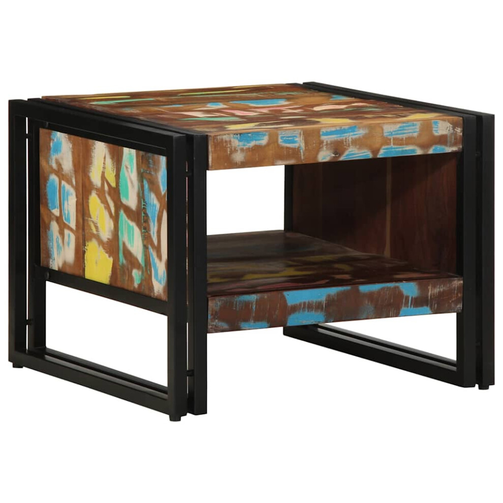 Vidaxl Coffee Table Multicolour 50X50x38 Cm Solid Wood Reclaimed Side Table Brown