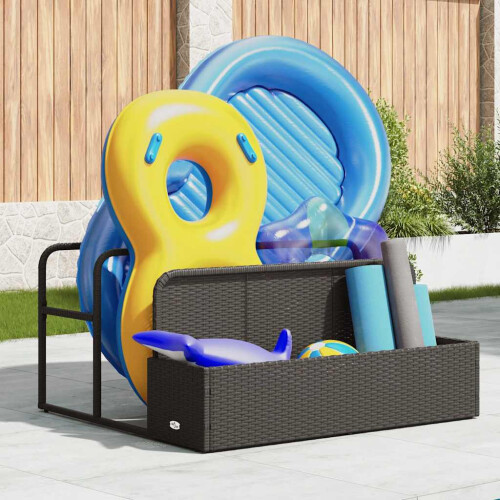VidaXL vidaXL Poolside Float Storage Black 110x100x57 cm Poly Rattan poolside storage 2