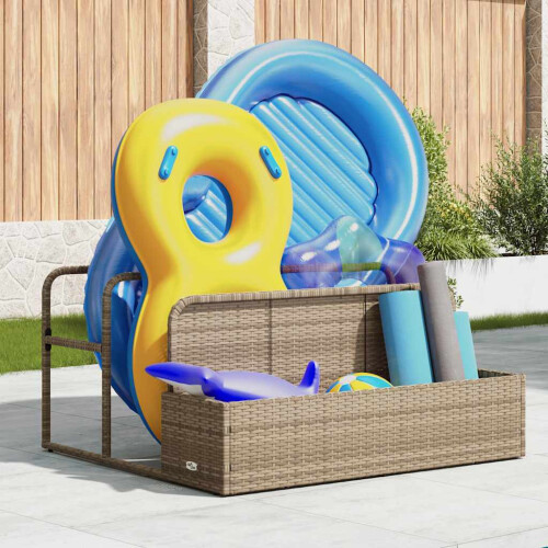 VidaXL vidaXL Poolside Float Storage Beige 110x100x57 cm Poly Rattan poolside storage 2