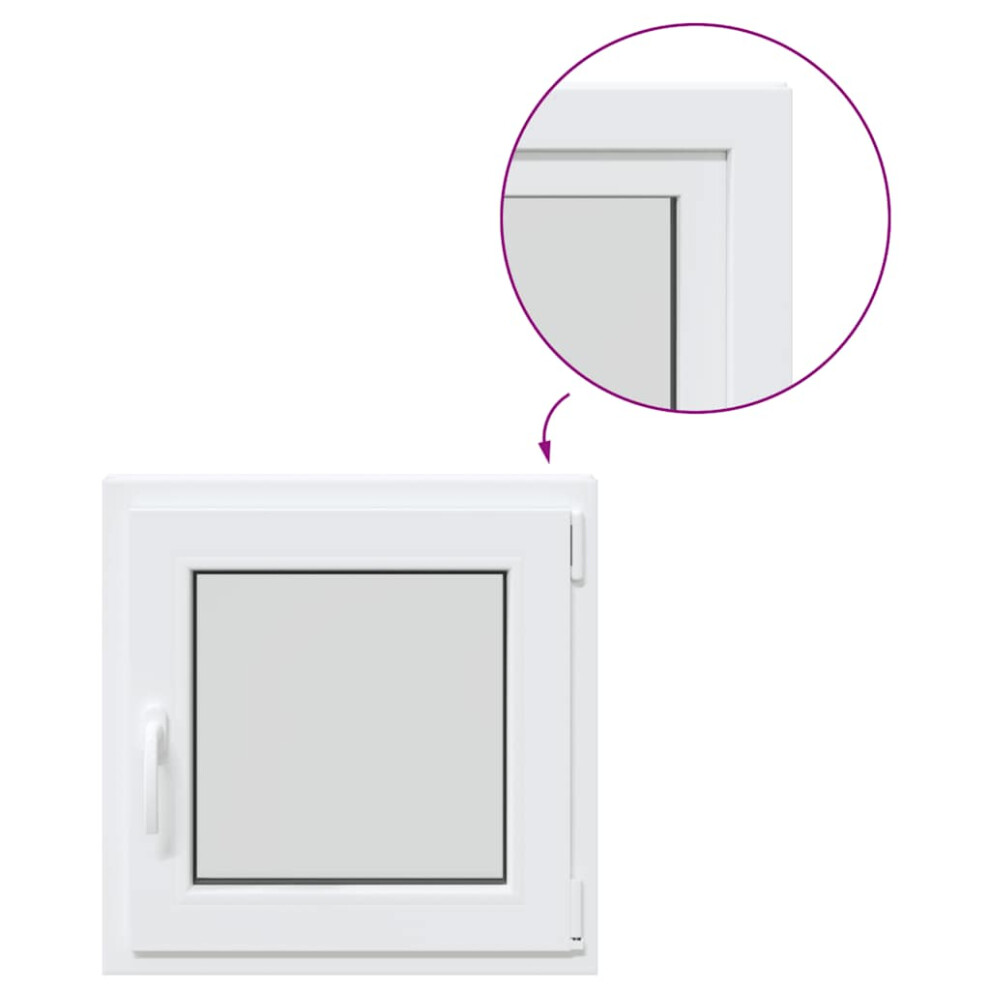 vidaXL Basement Window RISOR 60x60 cm Tilt&Turn DIN Right White egress window