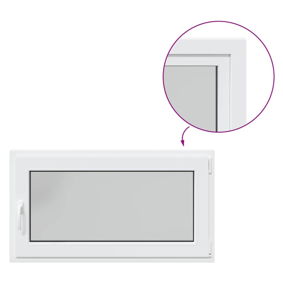 vidaXL Basement Window "RISOR" 110x50 cm Tilt&Turn DIN Right White