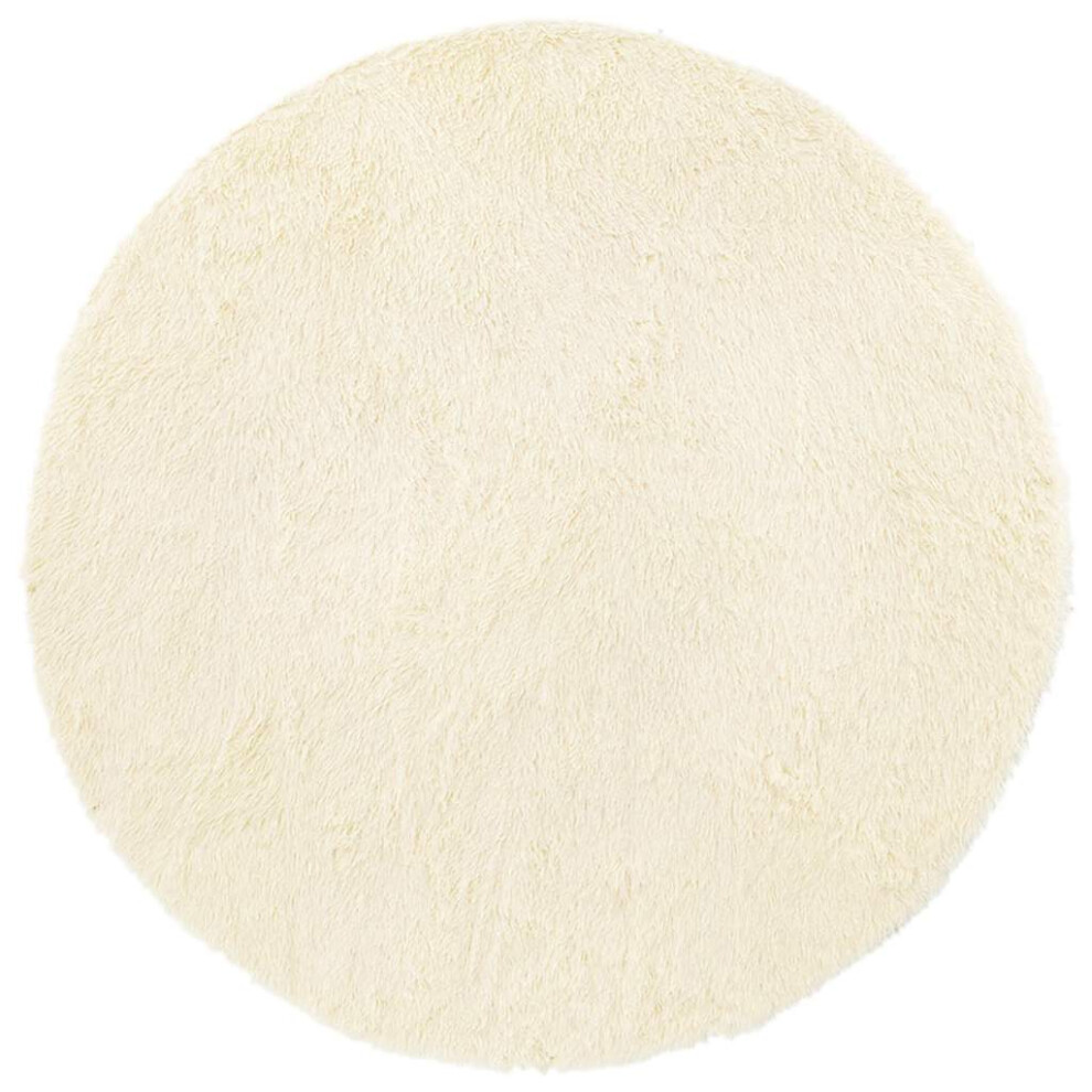 Vidaxl (Cream, 100 X 100 Cm/Round) Shaggy Rug High Pile Navarra Dusty Pink 200X200 Cm Polyester Area Rug