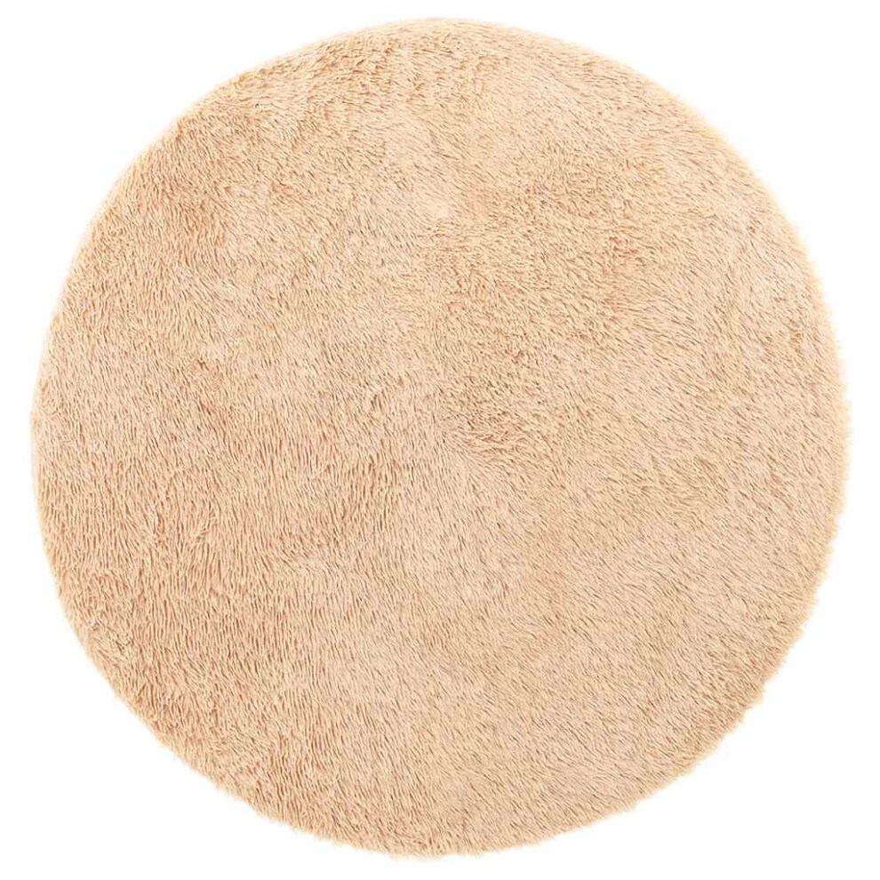 Vidaxl (Beige, 240 X 240 Cm/Round) Shaggy Rug High Pile Navarra Dusty Pink 200X200 Cm Polyester Area Rug