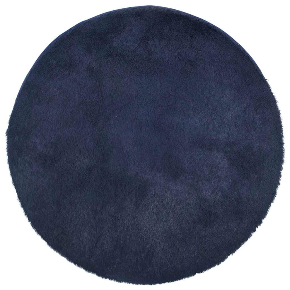 Vidaxl (Navy, 240 X 240 Cm/Round) Shaggy Rug High Pile Navarra Dusty Pink 200X200 Cm Polyester Area Rug