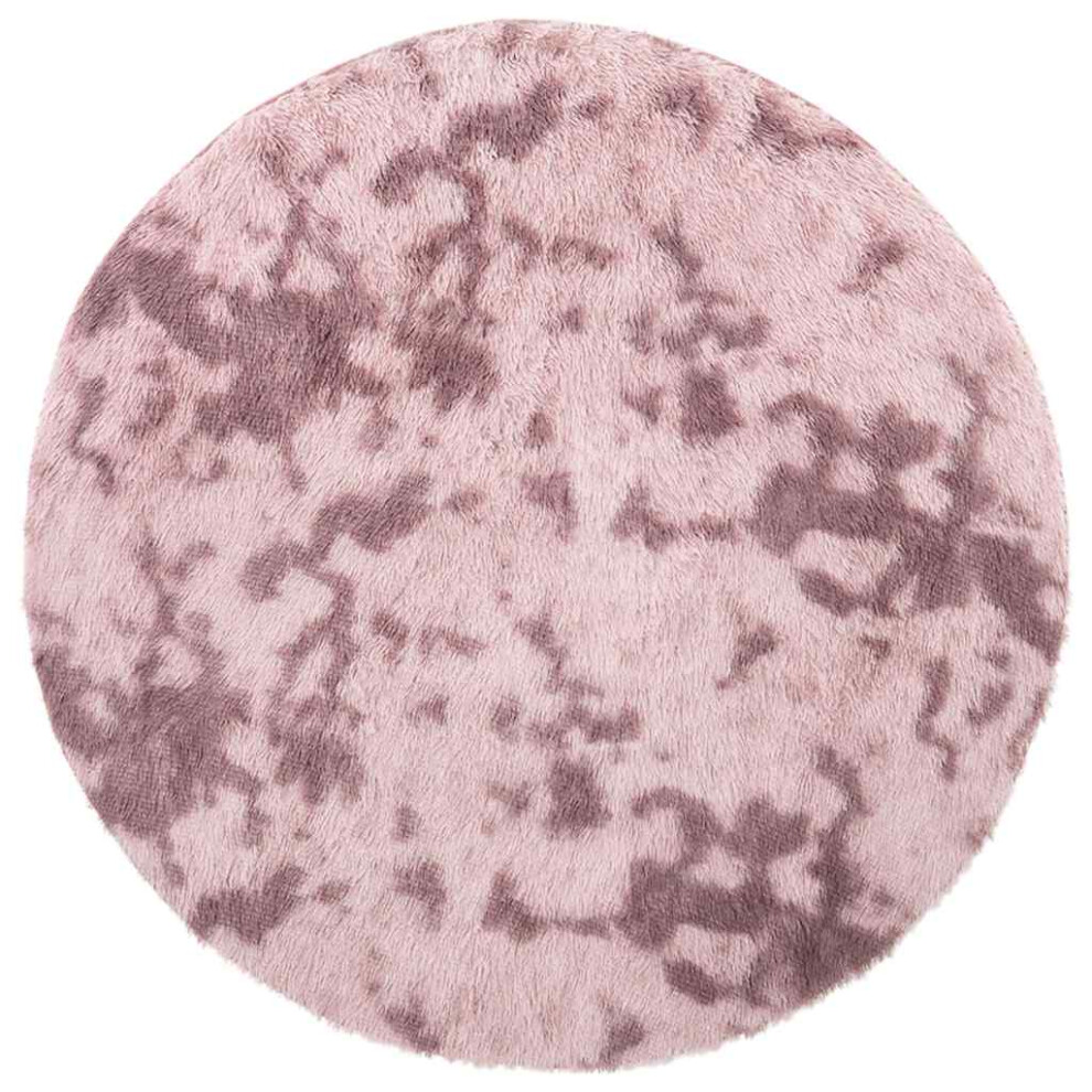 Vidaxl (Dusty Pink, 120 X 120 Cm/Round) Shaggy Rug High Pile Navarra Dusty Pink 200X200 Cm Polyester Area Rug