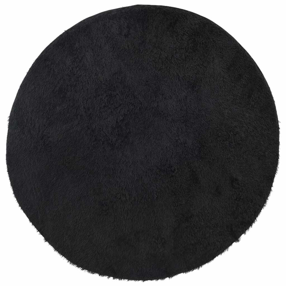 Vidaxl (Black, 240 X 240 Cm/Round) Shaggy Rug High Pile Navarra Dusty Pink 200X200 Cm Polyester Area Rug