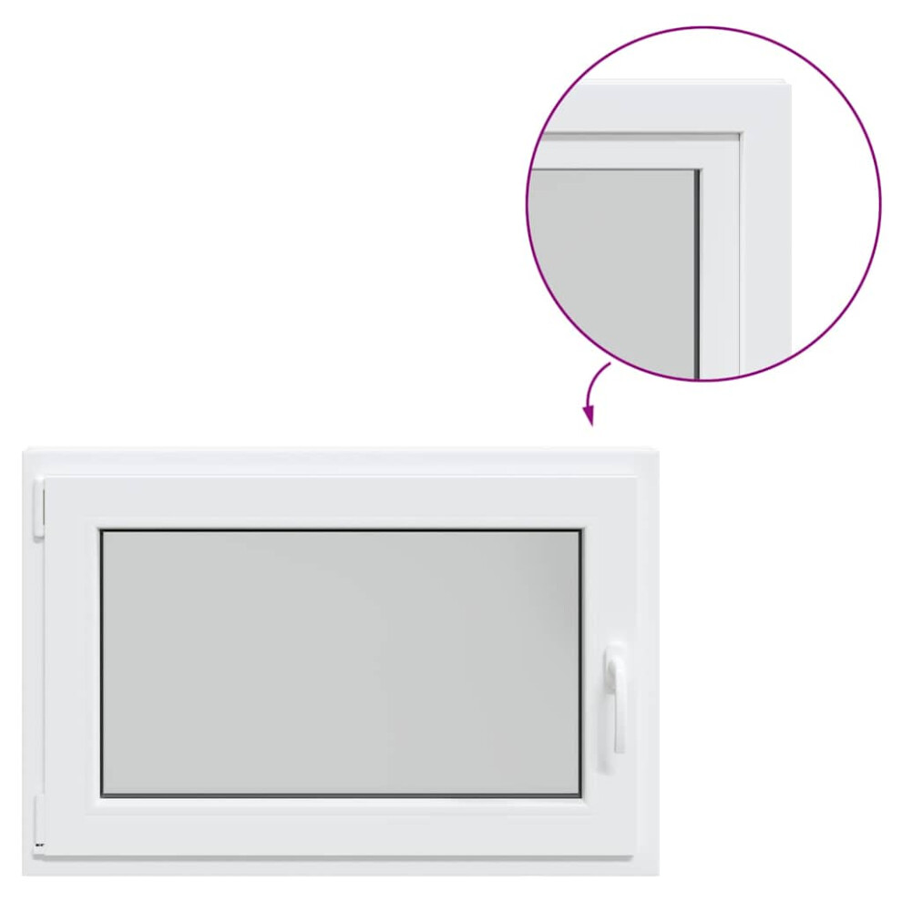 vidaXL Basement Window RISOR 90x60 cm Tilt&Turn DIN Left White egress window