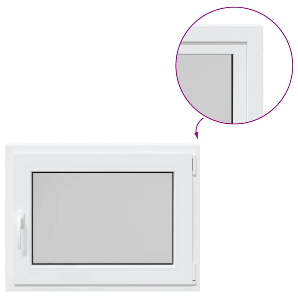 vidaXL Basement Window RISOR 80x60 cm Tilt&Turn DIN Right White egress window